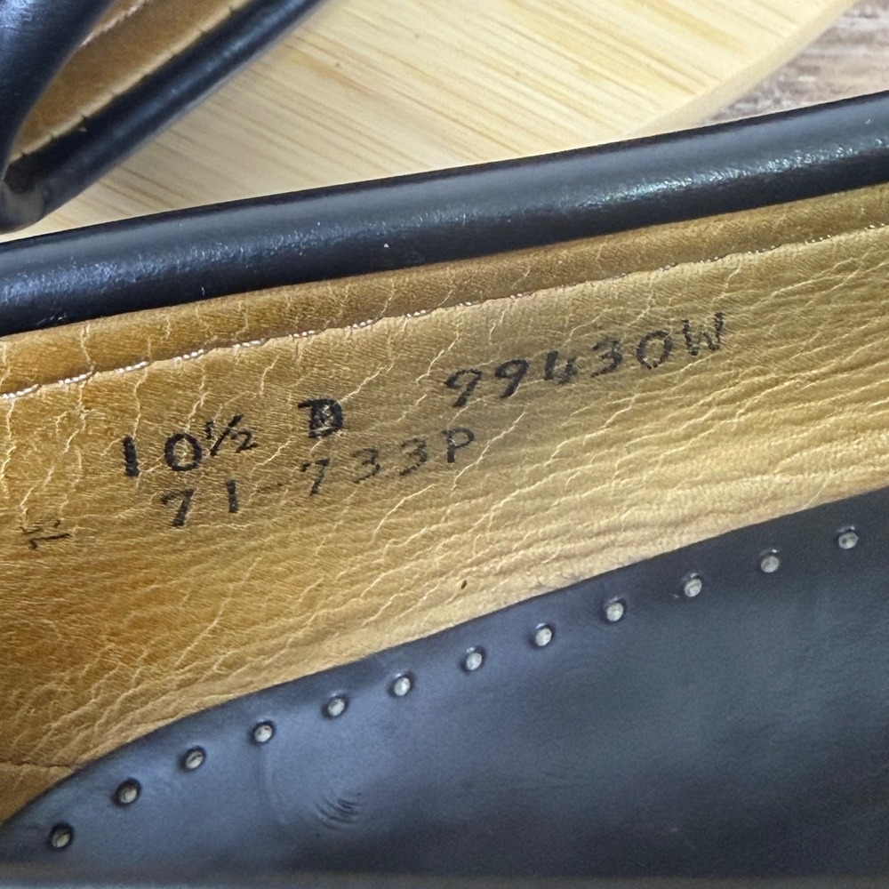 Sebago Hand Sewn Penny Loafers Men's 10.5 D Black Leather Classic Slip On 99430W - Picture 8 of 9